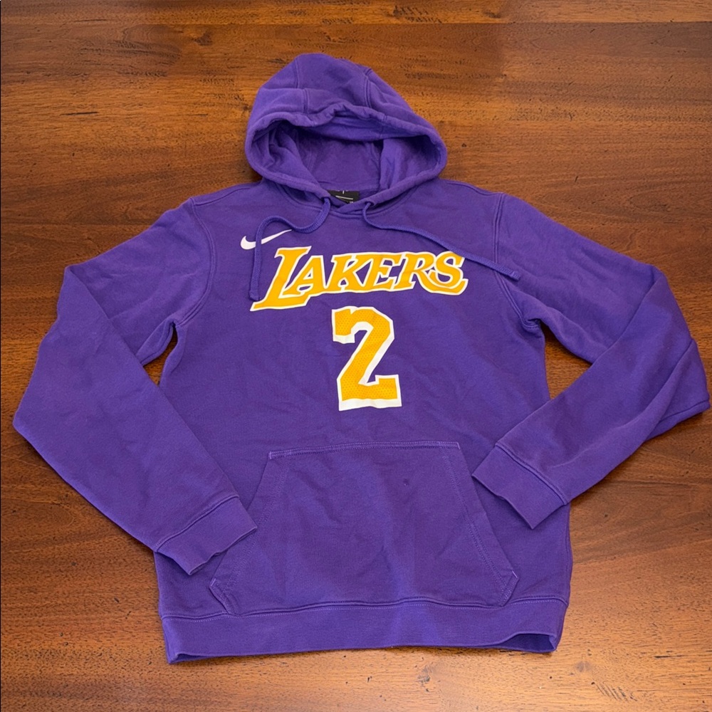 Purple Lakers Hoodie Nike #2 on Back BALL Sweater Hoodie Size Small NBA - Picture 2 of 16